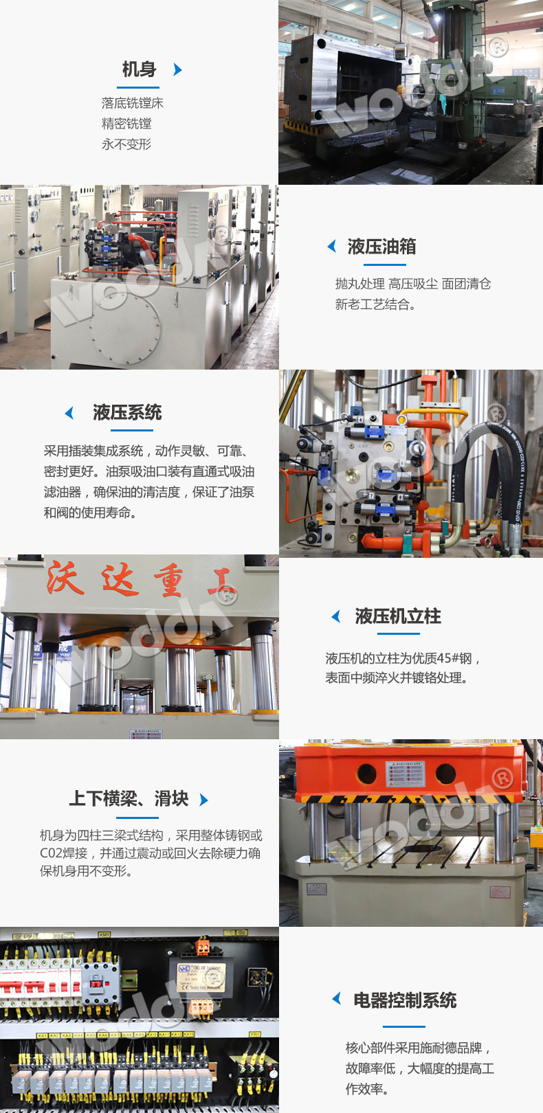 四柱液壓機加工細節(jié)展示